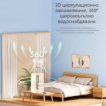 Домашен овлажнител за ароматерапия, USB захранване, преносим с цифров дисплей, два изхода за мъгла, голям капацитет