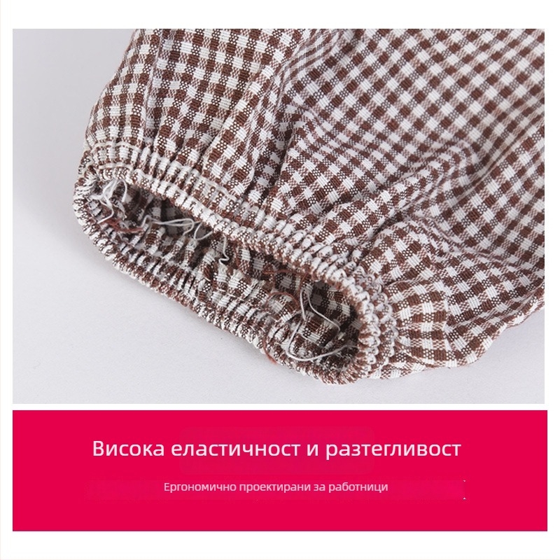 Памучни ръкави за защита от масло за работилница, защитни ръкави за работа и почистване, едноразмерни, каре/райета модел