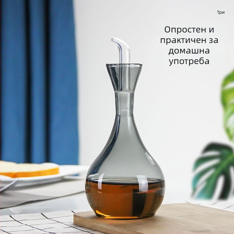 350 ml боросиликатно стъклено шише, димно сиво, за масло, соев сос и оцет