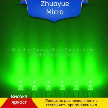 Excellence Micro LED, зелено, 3V, 3 мм кръгъл светодиод с висока яркост, модел F3