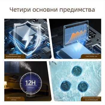 Yujie ултразвуков търговски овлажнител, 18 л, голям обем мъгла, за пространства над 60 м², 3 изхода за мъгла, дистанционно управление, таймер 8+ ч, защита при ниско ниво вода и прекъсване на захранването, ABS пластмаса