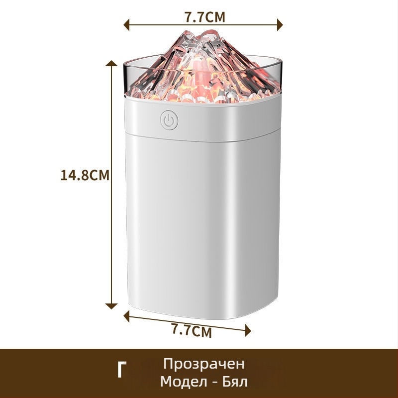 USB мини овлажнител с цветна светлина във вулканов дизайн за домашна спалня и бюро