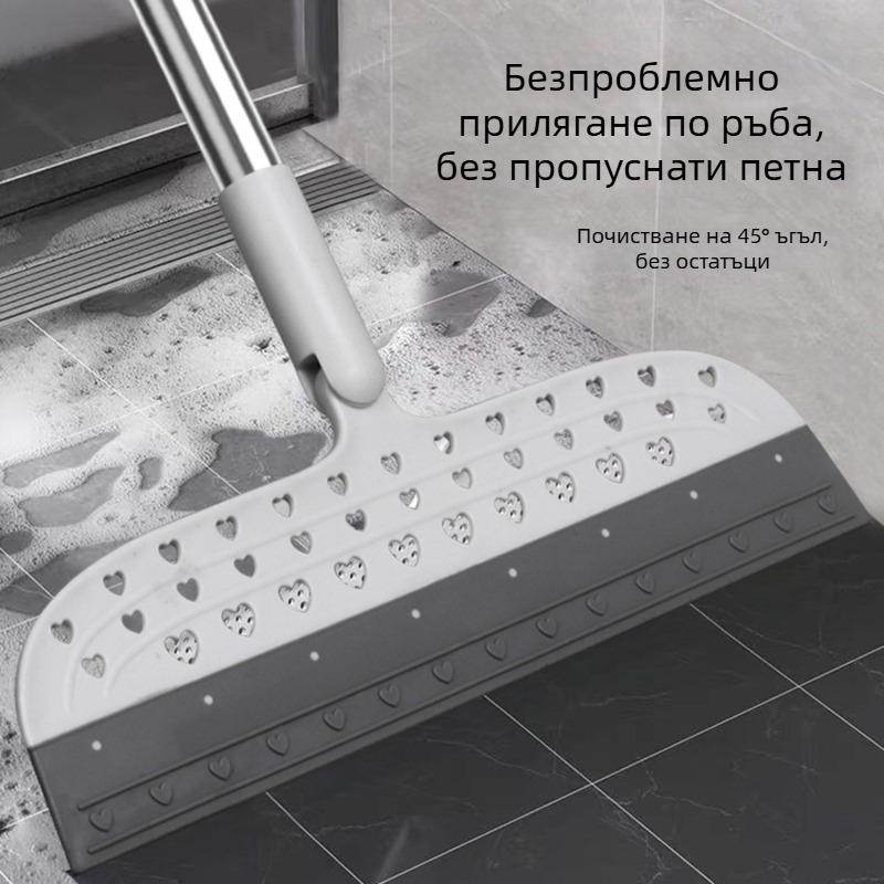 Силиконова метла за събиране на вода, глава 28 см, обновен инструмент за почистване на баня