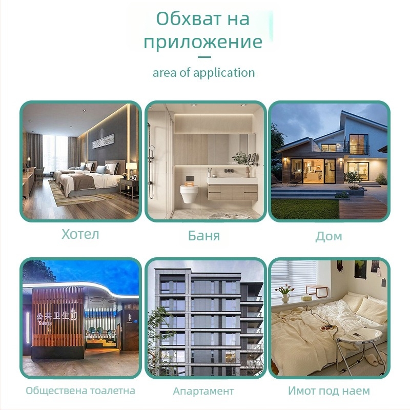 Двустранна глава за тоалетна четка с дълга дръжка и база