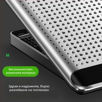 Nossi Q5 база за охлаждане на лаптоп с алуминиева сплав плоча и скоба, ултратънък дизайн