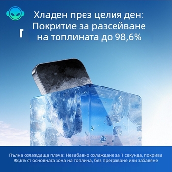 Охладител за мобилен телефон с клипса и водно охлаждане за игри и стрийминг