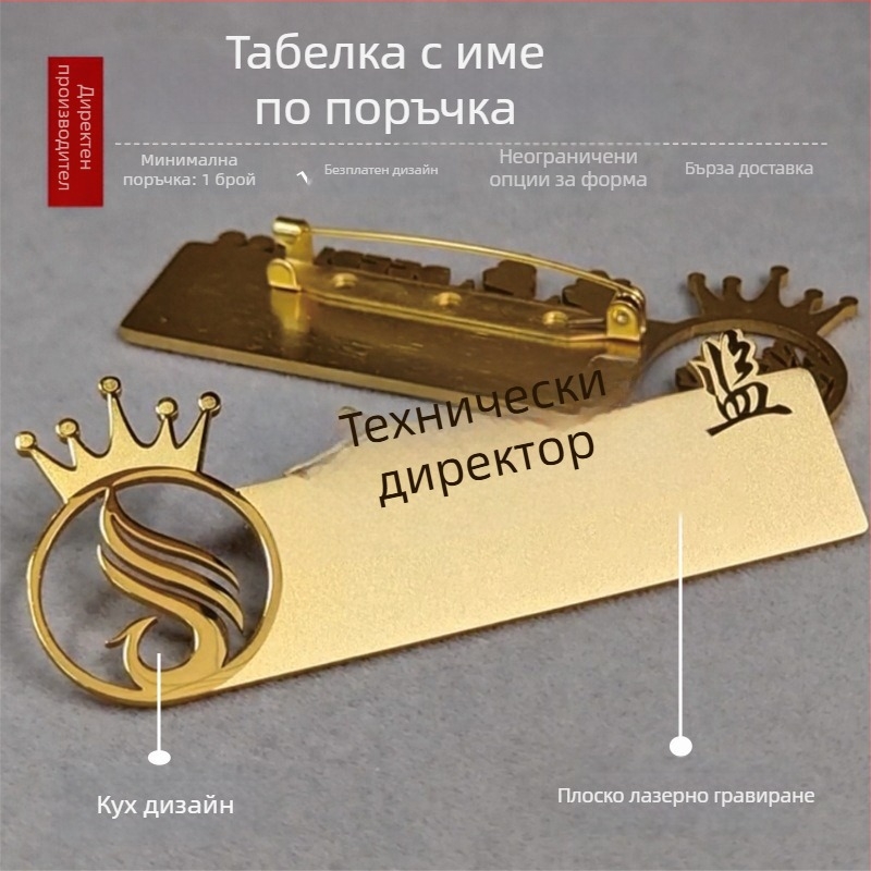 Дупчена метална значка за име, неръждаема стомана, вмъкване на карта, алуминиева сплав