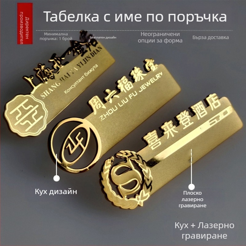 Дупчена метална значка за име, неръждаема стомана, вмъкване на карта, алуминиева сплав