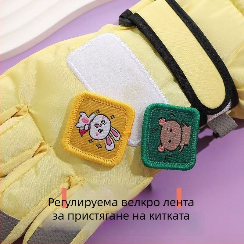 Детски ски ръкавици за зима, водоустойчиви и топли, пет пръста, за игра на сняг и спортове на открито