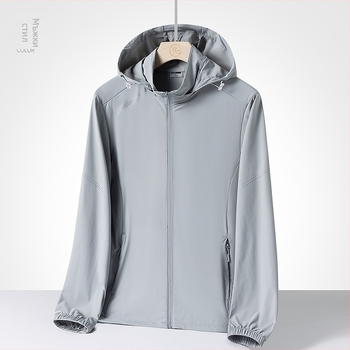 Мъжко лятно ветрово яке с UPF50+ UV защита, Ice Silk плат, 70D