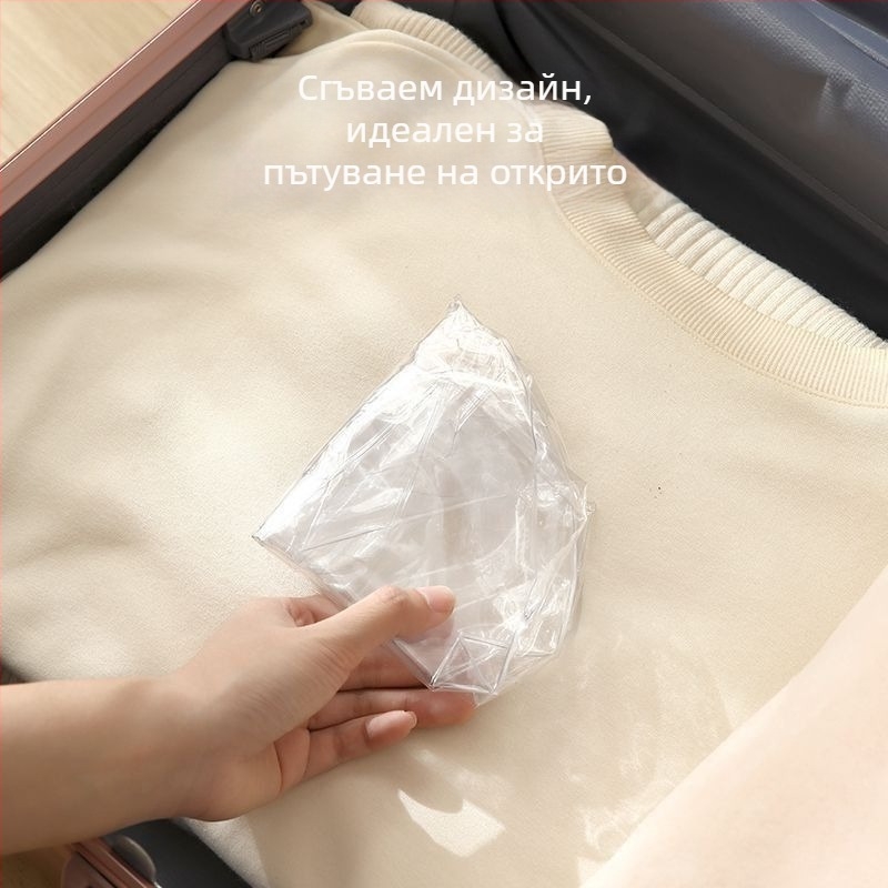Домашен преносим удебелен сгъваем воден съд, прозрачен кръгъл съд за миене, многофункционална кофа за съхранение на вода
