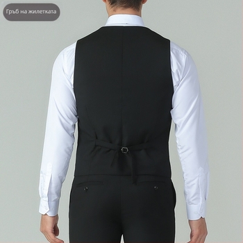Нов есенен мъжки елек със slim fit, корейски стил костюм елек за официални поводи и шафери