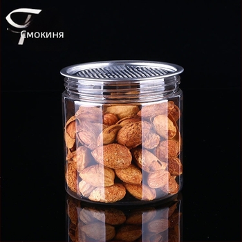 PET прозрачен буркан за закуски, ядки и бонбони със капак