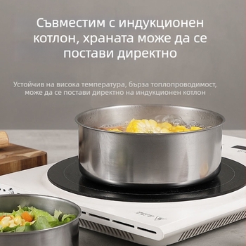 Магнитни кутии за храна от неръждаема стомана, запечатани кутии за хладилник, обедни кутии за дома, комплект от пет части