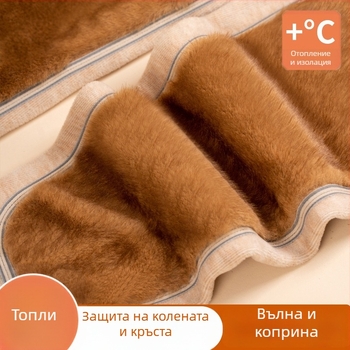 Мъжки термални панталони с висока талия за зимата, подплатени флийсом, за защита на коленете и талията, дебели и топли