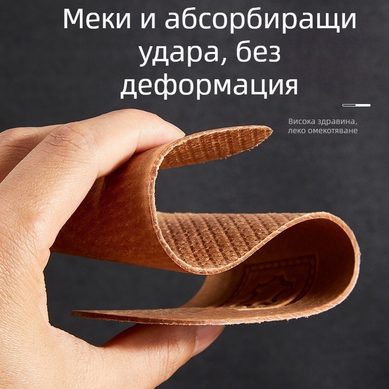 Истински кожени стелки от свинска кожа – дезодориращи, абсорбират изпотяването и дишащи; за спортни обувки, кожени обувки и ботуши; пълна стелка; модел 1001-1; размери 36–45; унисекс