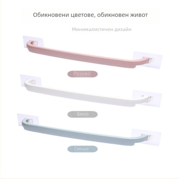 Стенен рафт за обувки без пробиване, държач за кърпи за баня и мултифункционален органайзер за баня, подходящ за общежитие и дом