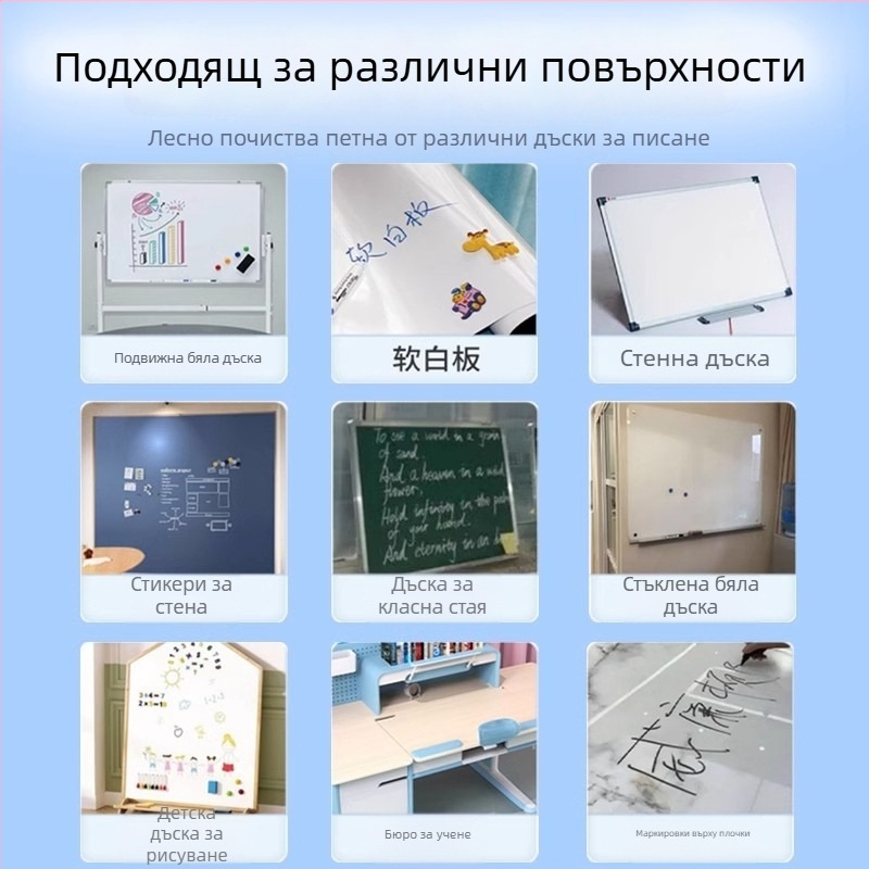 Почистващ препарат за бяла дъска – чисти старателно, лесно се избърсва, с лек аромат, без остатъци, премахва петна