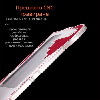 Персонализиран прозрачен акрилен държач за карти със CNC прецизно рязане, творческа служебна ID карта, прозрачно специално оформена значка