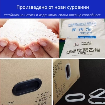Пластмасова закопчалка за ръкохватка на кашон от гофриран картон; овална, шестоъгълна и квадратна форма, прахозащитна и усилена закрепваща част за съхранение