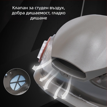 Противогаз за пълно лице с поликарбонат и течен силикон, за химическо пръскане, боядисване и прахозащита, модел 6800
