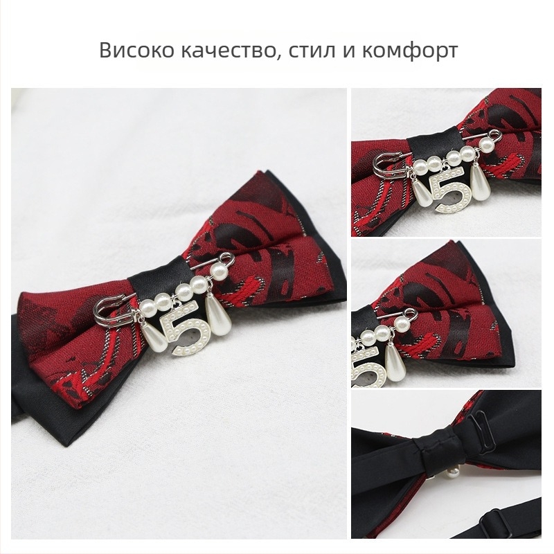 Мъжка папийонка за сватба, нова на склад, официален бизнес стил, корейско–британски моден дизайн, персонализируема аксесоарна папийонка