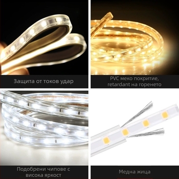 LED лента за таван - RGB променящ цвят, ултраярна, водоустойчива за външна употреба, LED модули в единичен или двоен ред