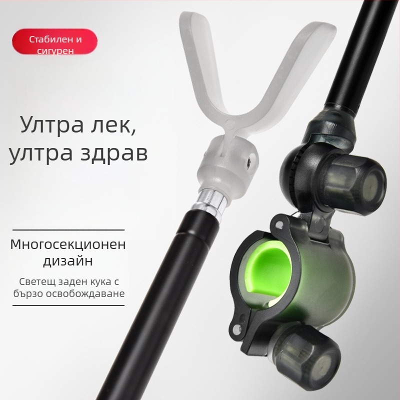 Универсален държач за риболовна пръчка за задно монтиране, алуминиева сплав, антихлъзгане, изцяло метална конструкция