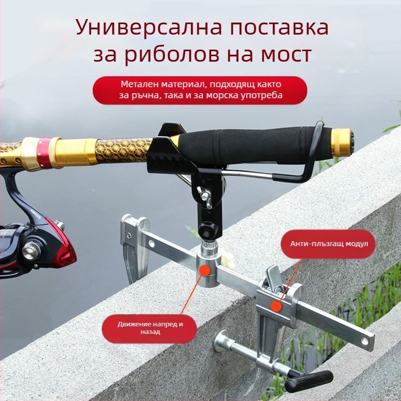 Клип-он мостова стойка за въдици, многофункционална, сгъваема алуминиева сплав, въртяща се