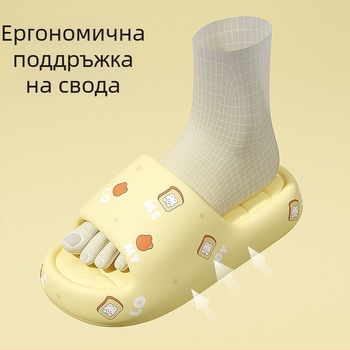 Дамски пантофи от EVA пяна, карикатурен принт, летни пантофи за вътрешна употреба, антихлъзгащи подметки