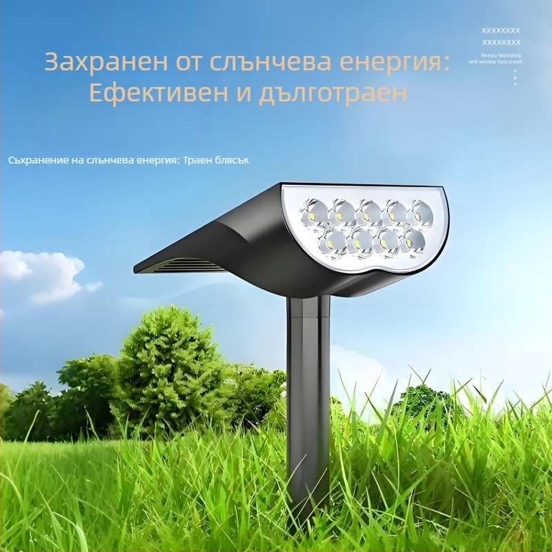 Слънчево LED осветление за двор, външна декоративна лампа за градина и ландшафт, водоустойчива наземна лампа