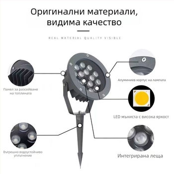 LED светлини за дървета, монтирани в земята, за паркове, тревни площи, пътища и площади, цветни прожектори за външно осветление