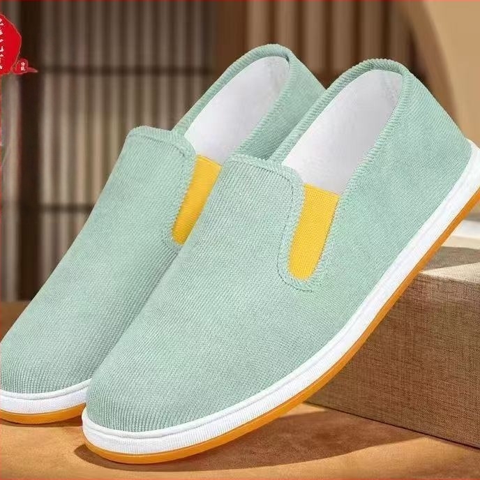 Стар Пекин Corduroy платнени обувки Slip-On, дишащи, нехлъзгаща подметка, мъжки