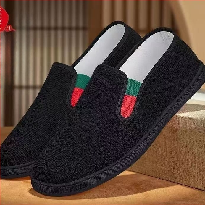 Стар Пекин Corduroy платнени обувки Slip-On, дишащи, нехлъзгаща подметка, мъжки