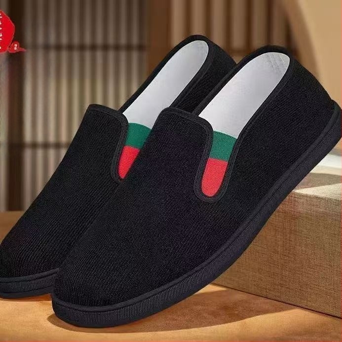 Стар Пекин Corduroy платнени обувки Slip-On, дишащи, нехлъзгаща подметка, мъжки