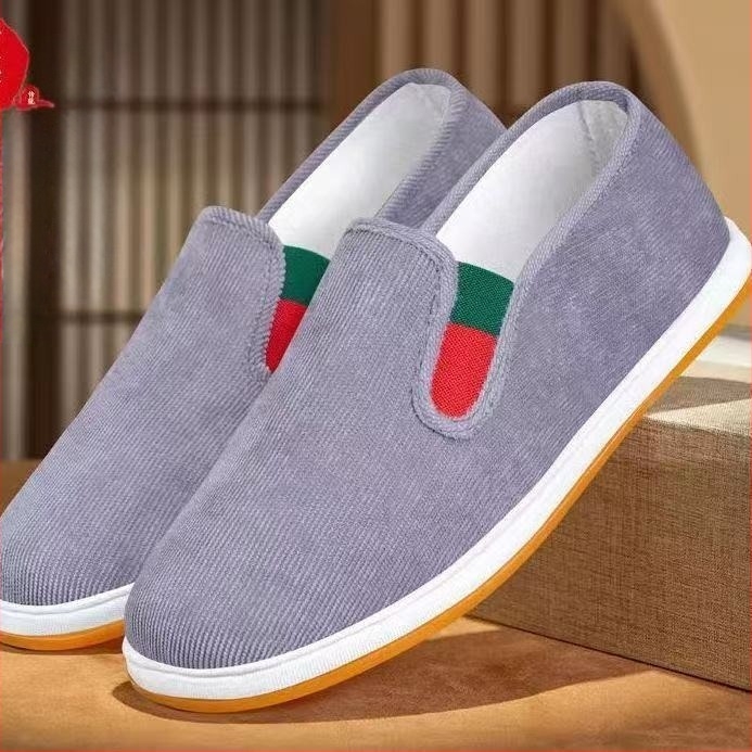 Стар Пекин Corduroy платнени обувки Slip-On, дишащи, нехлъзгаща подметка, мъжки