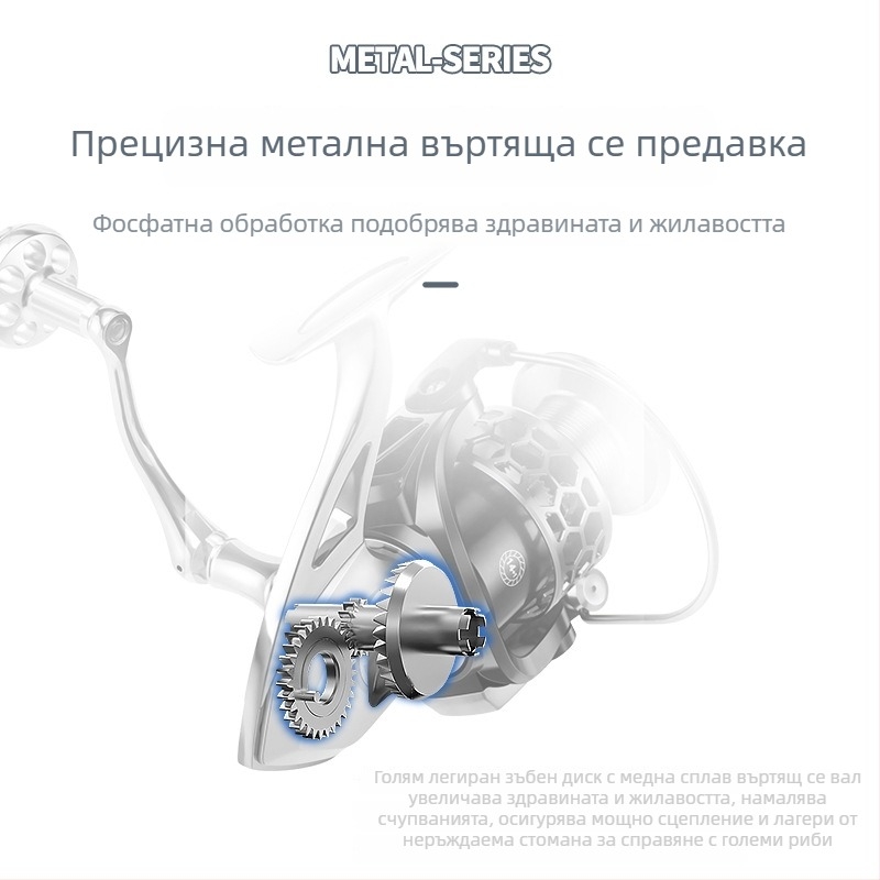 Qianrui соленоводна спининг макара, цял метален корпус, 15 лагера, дълги заброси за морски и скален риболов