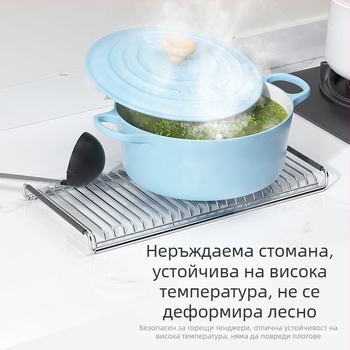 Сгъваем държач за отцеждане на съдове от 304 неръждаема стомана, рол-ъп сушилник за съдове, мултифункционален кухненски организатор