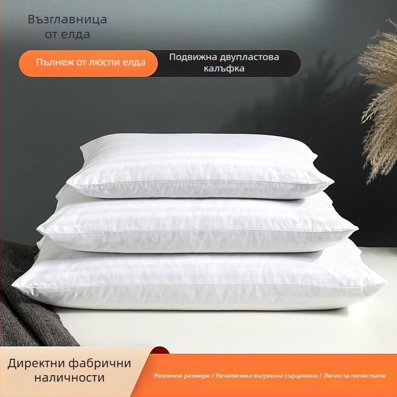 Възглавница от елда с двойнослойна платнена обвивка и ядро от елдени черупки — единична възглавница за възрастни