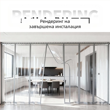 Прозрачна PVC сгъваема завеса за врати за магазини и супермаркети, ветроустойчива и прахозащитна, за всички сезони, подходяща за складове и домашна употреба