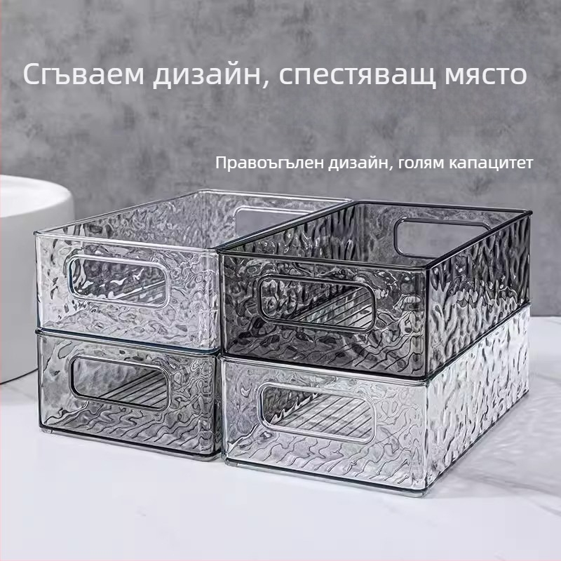 Акрилен настолен органайзер за козметика, грижа за кожата и закуски – прозрачен, за общежитие