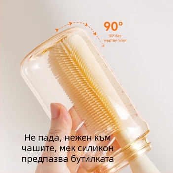 Комплект почистващи четки за бебешка бутилка със силиконова чашна четка, специална за почистване на биберони и сламки
