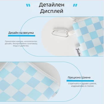 Персонализиран портфейл с цип за монети и карти, компактна чанта за слушалки, ключодържател
