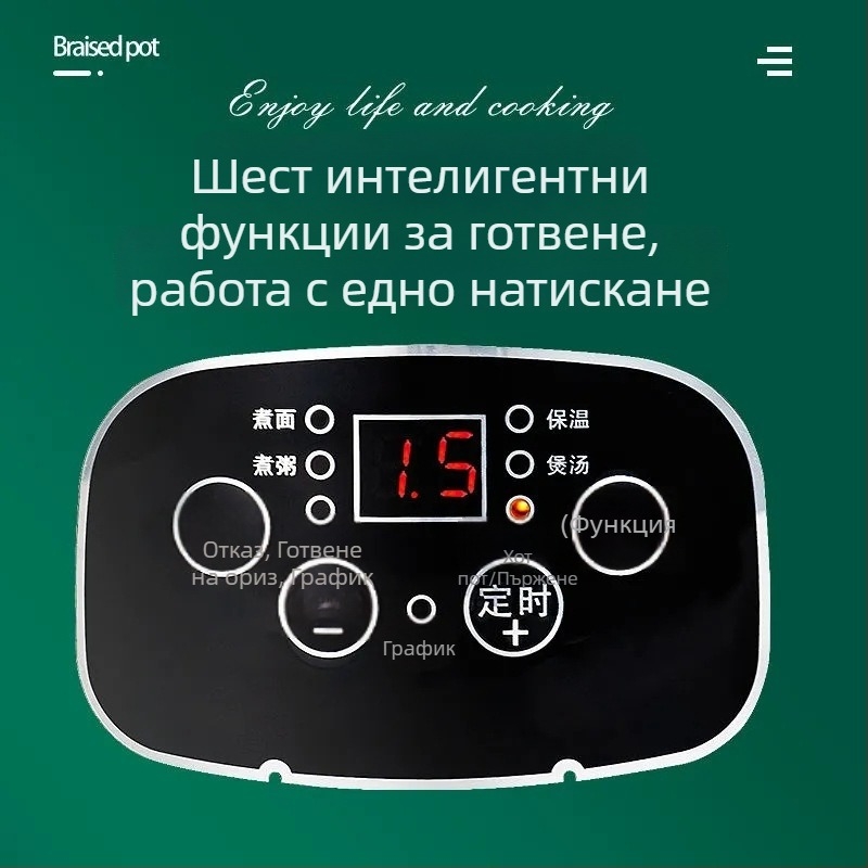 Електрическа многофункционална тенджера за готвене с пара и пържене – 2–3 л, 801–1000 W, пластмасов корпус