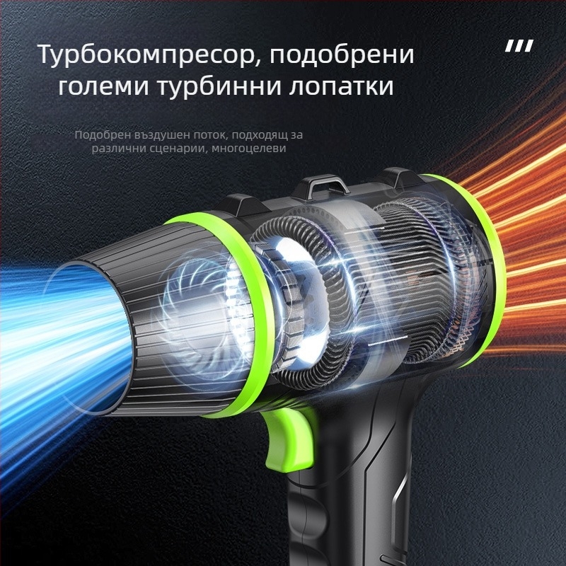 Настолен вентилатор с литиева батерия, високопроизводителен безжичен турбинен вентилатор, 3 скорости