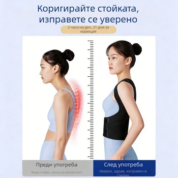 Коректор на стойката за възрастни — регулируема лента за гръб