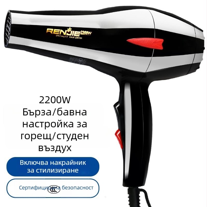 Renjie фризьорски сешоар 2200W професионален топъл и студен въздух RCE826