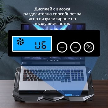 K22 охладителна стойка за лаптоп с 4 вентилатора, тихо охлаждане за гейминг, размери 385×280×28 мм