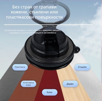 Нов ултра тънък държач за телефон за автомобил с MagSafe, вакуумно закрепване, 360° въртене, подходящ за настолно стриймване