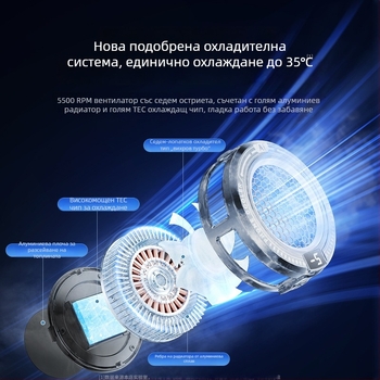 AI охладител за мобилен телефон с интелигентно управление на температурата, ултратихо автоматично регулиране на охлаждането, полупроводниково охлаждане